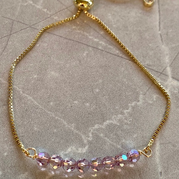 Amethyst Swarovski crystal bracelet - Picture 3 of 3